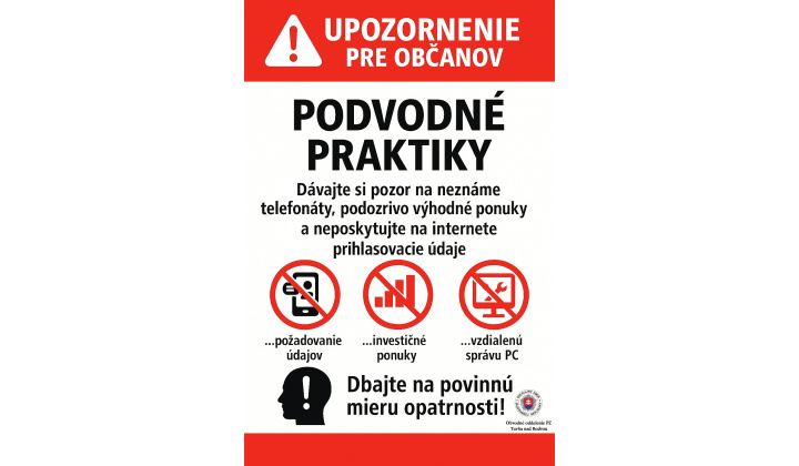 Upozornenie pre občanov - Figyelmeztetés a lakosság számára