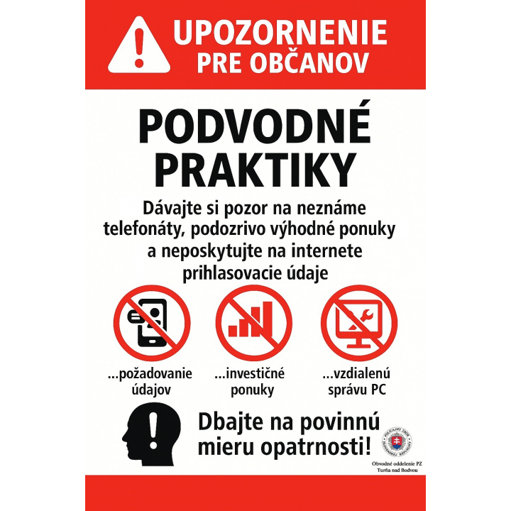 Upozornenie pre občanov - Figyelmeztetés a lakosság számára
